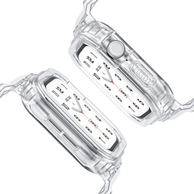 Ốp Case bảo vệ tích hợp dây đeo Trong Suốt cho Apple Watch Series 10 Size 42mm/46mm - Hàng Chính Hãng