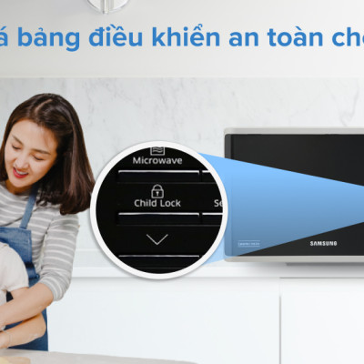 Lò vi sóng tráng men Samsung Dòng vi sóng 23L (MS23K3513AS) | Rã Đông Nhanh Chóng | Khoang lò tráng men CERAMIC INSIDE - Hàng chính hãng