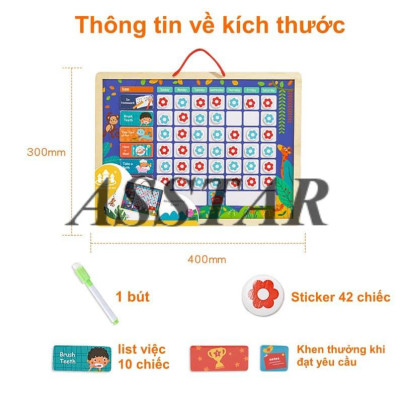 Đồ Chơi Trẻ Em, Bảng Khen Thưởng Kỷ Luật Cho Bé, Đồ Chơi Gỗ Bảng Sticker Có Nam Châm Giúp Bé Rèn Luyện Thói Quen Tốt
