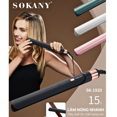Máy duỗi ép là uốn tóc SOKANY SK-1920 công suất 45W, làm nóng nhanh, là tóc, ép tóc siêu thẳng - HÀNG CHÍNH HÃNG