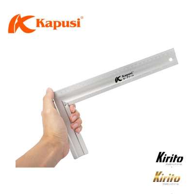Thước ke góc vuông nhôm Kapusi Nhật Bản 30cm thiết kế livo, nhôm trắng chống gỉ k2648