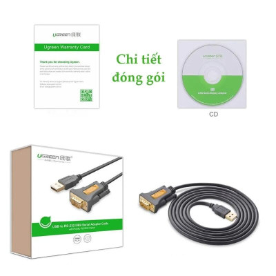Ugreen UG20210CR104TK 1M Cáp tín hiệu chuyển đổi USB 2.0 sang COM RS232 cao cấp - HÀNG CHÍNH HÃNG