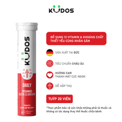 Combo Thực phẩm bảo vệ sức khỏe KUDOS KIDS + Viên Sủi KUDOS BONE + Viên Sủi KUDOS DAILY (20 viên/tuýp)