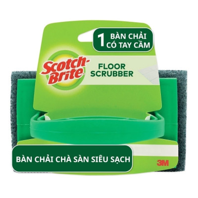 Bàn chải chà sàn (phòng tắm, phòng vệ sinh, ...) 3M Scotch-Brite, siêu sạch, không trầy xước, 8x12x8cm, màu xanh
