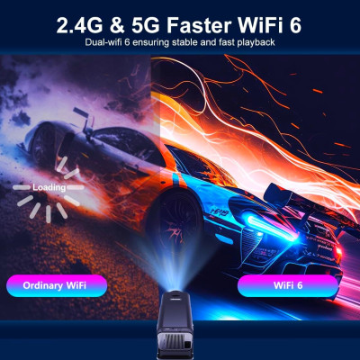 Máy Chiếu WiFi Android Di Động P30M 4K Wifi 6 Bluetooth 5.0 Kết Nối Điện Thoại Máy Tính Xem Trực Tiếp Bóng Đá Youtube