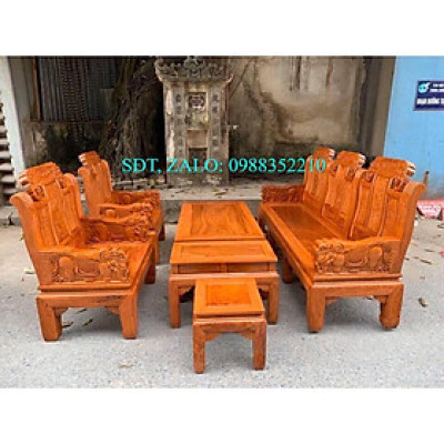 Bộ bàn ghế Âu Á tay Voi đặc gỗ Gõ Đỏ