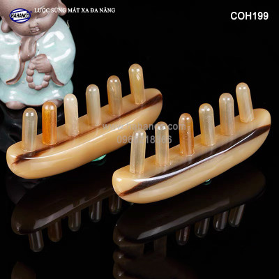 Lược sừng MÁT XA toàn thân đa năng (COH199) thư giãn, Massage đầu giúp lưu thông máu đả thông kinh mạch, giảm nguy cơ đau đầu chóng mặt khi ngồi làm việc lâu - HAHANCO