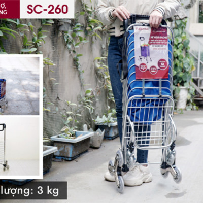Xe đẩy hàng đi chợ siêu thị leo cầu thang gấp gọn đa năng FUJIHOME SC-260