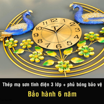 Đồng Hồ Treo Tường Con Chim Công Khổng Tước Kim Trôi A808 Nghệ Thuật Cao Cấp Shouse hiện đại quà tặng tân gia nhà mới