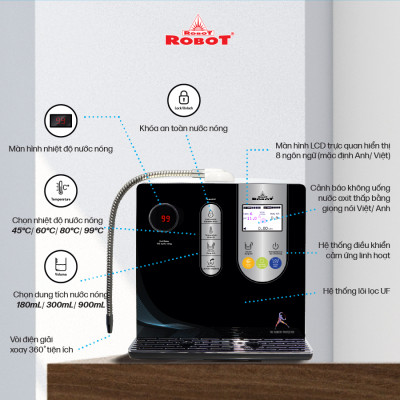 Máy Lọc Nước Điện Giải iON Kiềm ROBOT iONSmart 710 Nóng Thông Minh - Hàng Chính Hãng