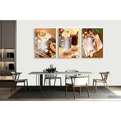 Tranh treo tường - tranh treo phòng ăn M38482 /Gỗ MDF cao cấp phủ kim sa/ Chống ẩm mốc, mối mọt/Bo viền góc tròn