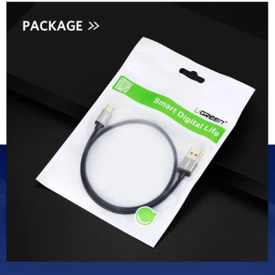 Ugreen UG30879US174TK 0.5M 3A Màu Đen Cáp USB TypeC sang USB 2.0 Hỗ trợ sạc nhanh dây bên Nylon - HÀNG CHÍNH HÃNG