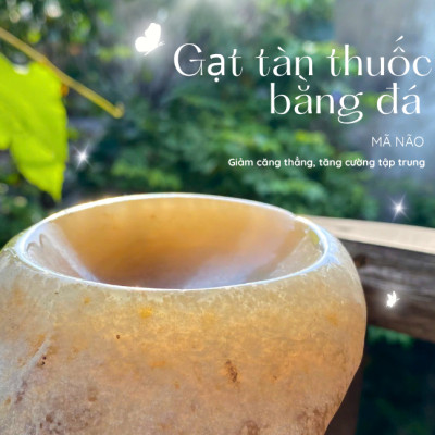 Gạt tàn thuốc bằng đá mã não NHASAN GTT01 Vẻ Đẹp SANG TRỌNG Vĩnh Cửu nặng 560gr (KT: 10x12cm)