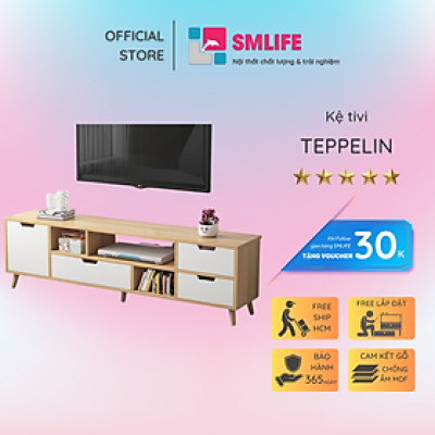 Kệ để tivi phòng khách gỗ công nghiệp SMLIFE Teppelin