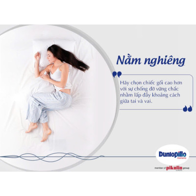 Gối  Nằm Gòn Dunlopillo cao cấp Kích thước: 74x48 cm