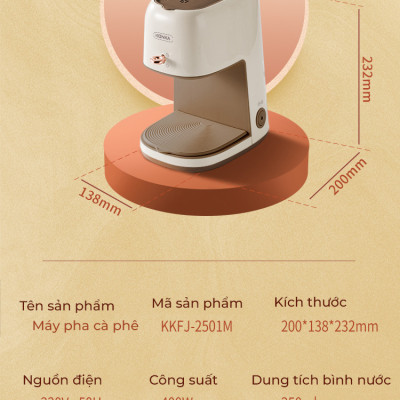 Máy Pha Cà Phê KONKA 2501M dễ sử dụng công suất 400W pha cà phê nhỏ giọt bình chứa tối đa 0.5L thời gian pha nhanh chóng thiết kế hiện đại sang trọng bảo hành 12 tháng - Hàng Nhập Khẩu