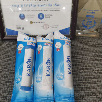 Bộ 5 lõi lọc nước Karofi gồm bộ lọc thô 12 Cation to 3, màng RO 50 US và lõi chức năng T33 dành cho máy lọc nước Karofi - Hàng chính hãng
