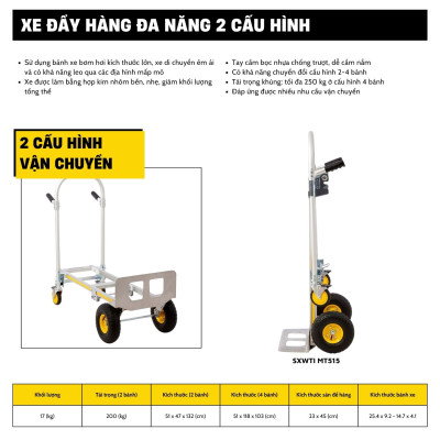 Xe Đẩy Tay Đa Năng Cao Cấp Có Thể Gấp Gọn Stanley MT515