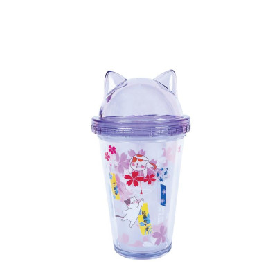 Ly Nhựa Clever Cup Happy Cat Tím CLEVERHIPPO PCUP07/PURPLE