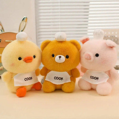 Thú nhồi bông heo bụng bự đắng yêu - Size 22cm - Quà tặng gấu bông heo đầu bếp có tạp dề êm mịn.