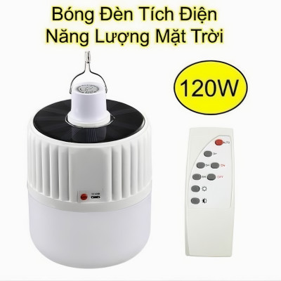 Đèn led KG62 tích điện năng lượng mặt trời siêu sáng, ánh sáng trắng có remote điều khiển và tấm pin năng lượng mặt trời / thích hợp đi vườn, cắm trại, picnic , khi nhà cúp điện 120w- Hàng chính hãng