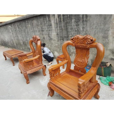 Bàn ghế Minh Quốc Voi gỗ lim