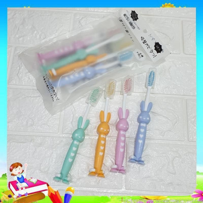 Đồ dùng Sản phẩm dụng cụ vệ sinh - Set 4 bàn chải đánh răng hình thú cho bé có đế hít ,nhiều màu ,phù hợp cho bé dưới 10 tuổi