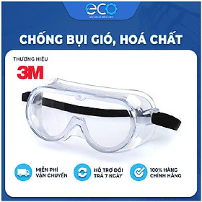 Kính bảo hộ lao động 3M cao cấp Mỹ 1621 chống bụi, chống hóa chất, kính phun thuốc trừ sâu