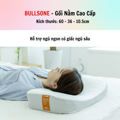 Gối đầu cao cấp  Bullsone Hàn Quốc HQGD04 chất liệu Aircell Vetagel - Hàng Chính Hãng