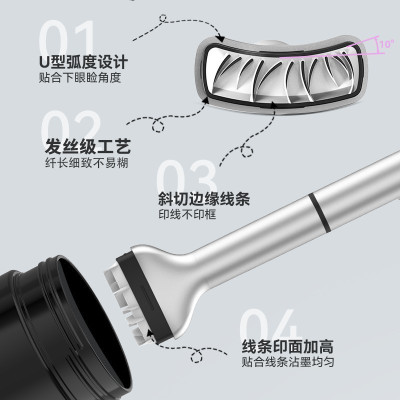 Set in mi dưới  HKLANCUI/ Dezone bao gồm cả bút kẻ mắt, khuôn ịn mi, mực mi dưới tiện dụng mà không nhòe (MI GIẢ)