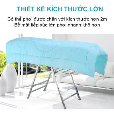 Giàn phơi, kệ phơi đồ Inox xếp gọn có bánh xe - Chính hãng NIKITA 818ABX