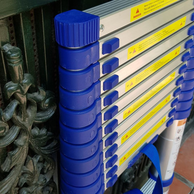 Thang nhôm rút đơn cao cấp Chính hãng Ashi 3,8m đai xanh