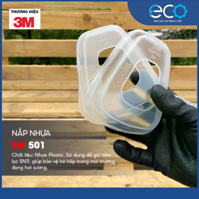 Combo (7 món) mặt nạ phòng độc 3M 7501, 7502 kết hợp phin lọc 3M 6003, tấm lọc bụi 5N11 cùng nắp giữ 501 lọc hơi độc Hơi hữu cơ vô cơ Phun sơn Phun xịt thuốc sâu Mặt nạ chính hãng