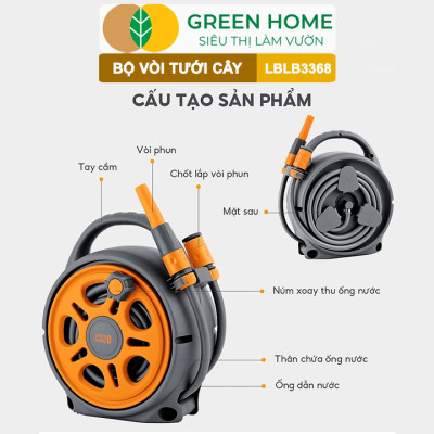 Bộ Vòi Nước Tưới Tưới Cây, Rửa Xe Đa Năng Greenhome, Lebenlang LBLB3368, Chế Độ Tưới Thông Minh