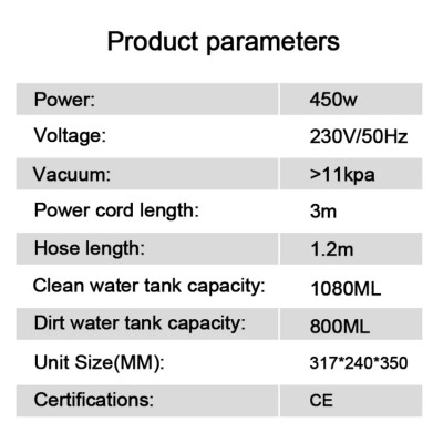 Máy giặt, máy hút bụi, lau sàn, bề mặt Sofa, nệm, thảm, ga giường dạng cầm tay cao cấp DSP Nga - Mã KD2041