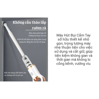 Máy Hút Bụi Cầm Tay Không Dây Công Suất 120W Wireless Vacuum Cleaner, Phù Hợp Để Trong Ô Tô, Văn Phòng, Phòng Ngủ Hút tóc, lông chó mèo, bụi bẩn - Hàng chính hãng