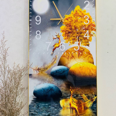 Tranh đồng hồ treo tường tráng gương - tranh treo tường phòng khách - phòng ngủ - phòng khách - nhà hàng - khách sạn - tặng đinh 3 chân