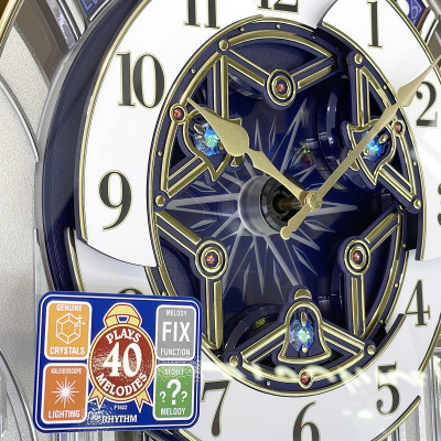 Đồng hồ treo tường Nhật Bản Rhythm Magic Motion 4MH450WU06 – Kt 40.5 x 47.0 x 10.5cm. Dùng Pin.