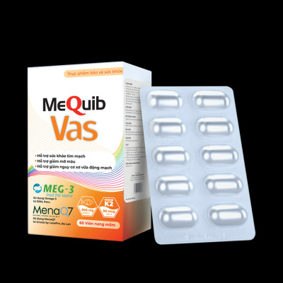 MEQUIB VAS Hỗ Trợ Ngăn Lão Hóa Tim Mạch, Ngừa Xơ Vữa Động Mạch (60 viên)