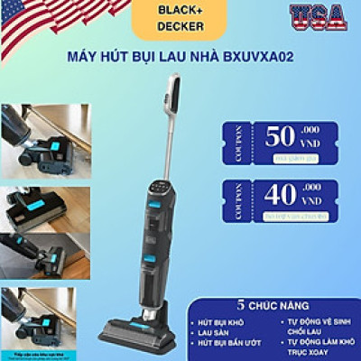 Máy hút bụi không dây lau sàn thông minh 5 chức năng Black+Decker BXUVXA02 -HÀNG CHÍNH HÃNG