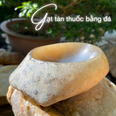 Gạt tàn thuốc bằng đá mã não NHASAN GTT01 Vẻ Đẹp SANG TRỌNG Vĩnh Cửu nặng 560gr (KT: 10x12cm)