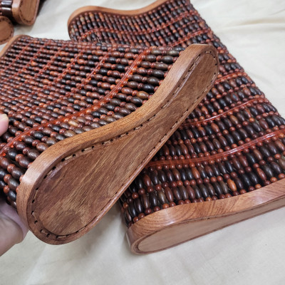 Gối Công Thái Học , Gối Gỗ Trắc Hạt - Kích thước 36cmx24cmx8cm/4cm ( video , hình thât )