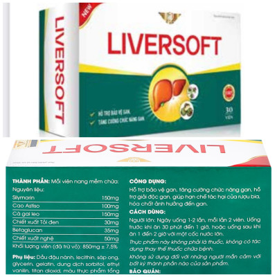 Viên uống Giải độc gan Liversoft Vinh Thịnh Vượng VV, hộp 30v