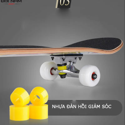Ván Trượt Thể Thao Mặt Nhám Kích Thước 80cm Chịu Lực 120kg Đại Nam Sport  + Kèm Túi Đựng Ván (Chọn Màu)