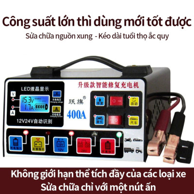 Bjộ Sạjc ẮcQuy Thông Minh 400A: Khử Sulfat, Phục Hồi & Bảo Dưỡng Ắc Quy