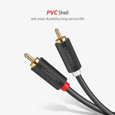 Ugreen UG10520AV104TK 5M màu Đen Cáp âm thanh Bông sen 2 ra 2 dương - HÀNG CHÍNH HÃNG