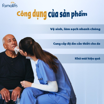 [MUA 2 TẶNG 1] COMBO 2 Khăn ướt Famolife 100 tờ không mùi mềm mịn, dưỡng ẩm vệ sinh cho người lớn
