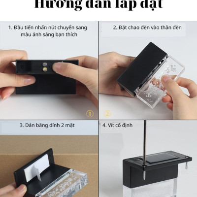 Đèn led năng lượng mặt trời trang trí sân vườn, gác tường rào, cổng ngoài trời, rọi tranh, chống nước, tự động phát sáng, tự động bật tắt