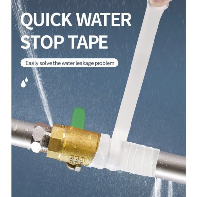 2.5cmx1m Băng Keo Vá Ống Nước Silicon Chịu Nhiệt Nóng Lạnh, Chống Thấm Nước MÀU TRẮNG