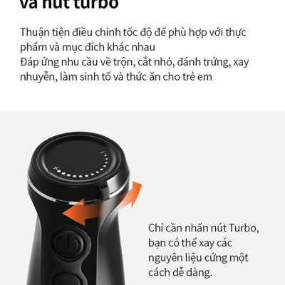 Máy xay cầm tay LocknLock - Hand Blender EJM559BLK (1000W) - Màu đen - Hàng chính hãng